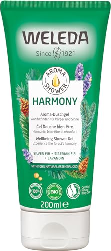 WELEDA Bio Harmony Duschgel vegan - Naturkosmetik Aroma Shower Duschseife für Frauen & Männer mit Tanne / Lavandin Duft, Natürliche Hautpflege Dusche zur Reinigung von Gesicht & Körper (1x 200ml) im Sale