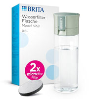 Thumbnail for BRITA Wasserfilter Flasche Model Vital hellgrün (600ml) inkl 2 MicroDisc Filter – Praktische Trinkflasche mit Wasserfilter für unterwegs, filtert Chlor & Bakterien beim Trinken/spülmaschinengeeignet im Sale