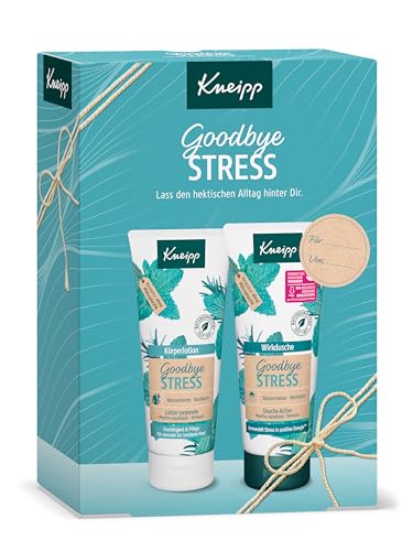 Kneipp Geschenkset Goodbye Stress - Enthält 1x Wirkdusche & 1x Bodylotion - Goodbye Stress: Erfrischender Duft mit natürlichem ätherischen Rosmarinöl und Wasserminzextrakt - 2 x 200ml im Sale