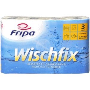 Fripa Küchenrolle Wischfix 3-lagig weiß 51 Blatt VE=4 Stück