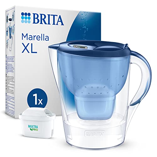 BRITA Wasserfilter Kanne Marella XL blau (3,5l) inkl. 1x MAXTRA PRO All-in-1 Kartusche – Wasser Filter zur Reduzierung von Kalk, Chlor, Blei, Kupfer & geschmacksstörenden Stoffen im Wasser im Sale