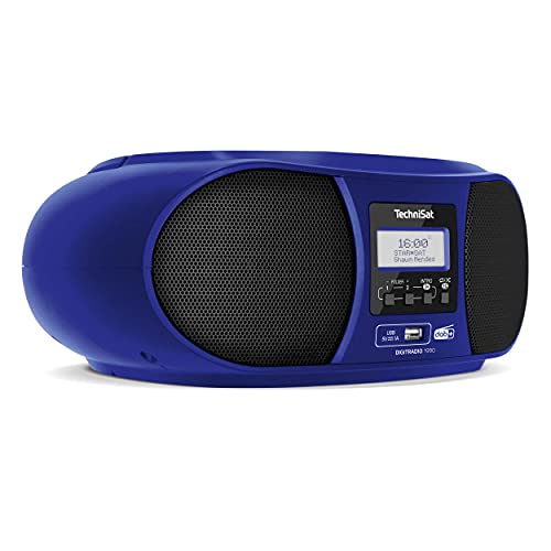 TechniSat Viola CD-1 - tragbarer Stereo CD-Player, Boombox mit praktischem Tragegriff (Radio für Kinder, UKW Radiotuner, Bluetooth-Empfang, 2 x 1 W RMS-Leistung, Netz- und Batteriebetrieb) schwarz im Sale