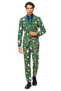 Thumbnail for OppoSuits Herren Opposuits Fun Ugly Christmas Suits For Men Santaboss Full Suit: Jacket, Pants & Tie Herrenanzug, Santaboss, 60 EU im Sale