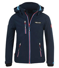 Thumbnail for Trollkids Kinder Softshell Jacke Preikestolen, Marineblau/Mittelblau/Rot, im Sale