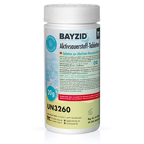 6 x 1 kg BAYZID® Aktivsauerstoff Tabletten 20g für Pools - Schwimmbadpflege ohne Chlor chlorfrei