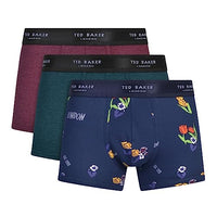 Thumbnail for Ted Baker Herren 3er-Pack Baumwollunterhosen Badehose, Botanical Garden/Port Royal/Keppel Navy, im Sale