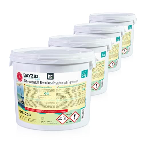 4 x 5 kg BAYZID® Aktivsauerstoff Granulat für Pools - Schwimmbadpflege ohne Chlor