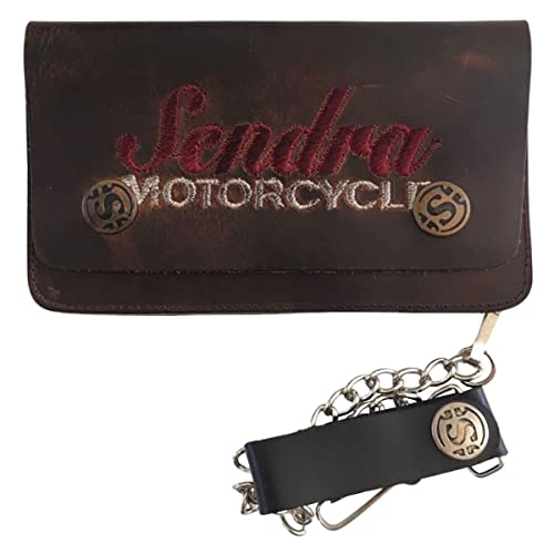 Sendra Leder Geldbörse Motorcycle Dunkelbraun im Sale