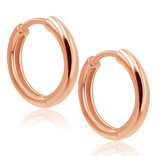 Creolen Silber 925 - Creolen Silber Gold Rosegold - Damen Herren - Creolen Klein Zierlich 14 mm - Knorpel Tragus Helix - Ohrringe zum Schlafen im Sale