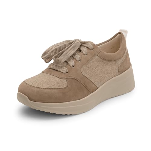 VITAFORM Sneaker für Damen aus Samtziegenleder, Nachhaltige Schuhe aus 70% recycelter Wolle, Shock-Absorber für zusätzliche Dämpfung, Komfortfußbett mit extra Luftpolster, Aubergine 42 im Sale