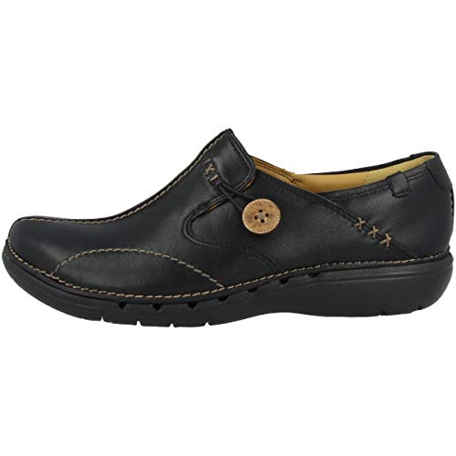 Clarks Damen Un Loop Mokassin, Black Leather, 43 EU im Sale