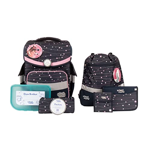 SCHOOL-MOOD Ranzen Set 7teilig Timeless Air+ ELLA PONY schwarz rosa - ONESIZE im Sale