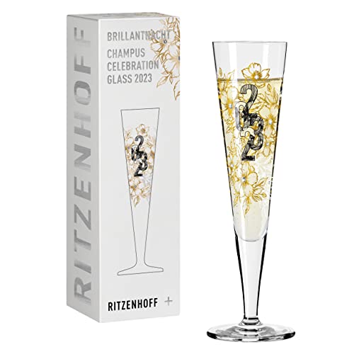 RITZENHOFF 1079013 Champagnerglas 200 ml - Brillantnacht Champagner 2023 - Designerstück mit Echt-Gold - Made in Germany im Sale