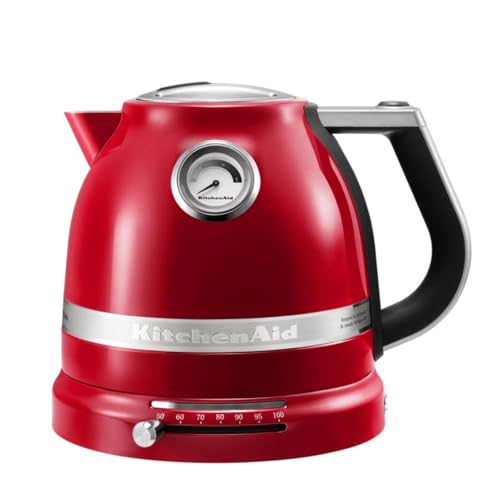 KitchenAid Wasserkocher mit Temperatureinstellung von 50 bis 100°C | Teekocher mit Temperaturanzeige und Kalkfilter 1,5L | Electrisch 2400 Watt | Edelstahl (Empire Rot) im Sale