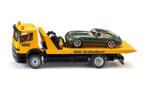 siku 2712, Abschleppwagen, 1:55, Metall/Kunststoff, Gelb, ADAC-Optik, Inkl. abzuschleppendem Spielzeugauto