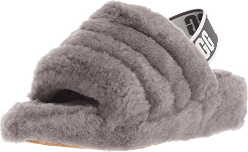 UGG Damen Fluff Yeah Slide Hausschuh, Charcoal, EU im Sale