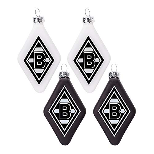 Borussia Mönchengladbach Christbaumschmuck Raute 4er Set | Offizieller Fanartikel