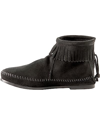 Minnetonka Damen-Stiefelette mit Reißverschluss, Softsole, Schwarz, im Sale