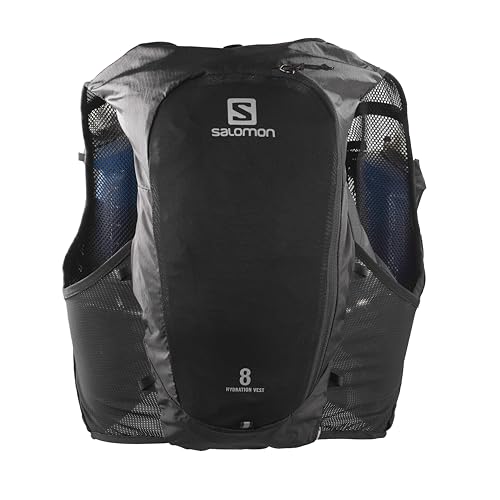 Salomon Adv Hydra Vest 8 Unisex Hydrationsweste Trail running Wandern MTB, Komfort und Stabilität, Schneller Zugriff auf Flüssigkeitszufuhr, Einfaches Design, Schwarz, im Sale