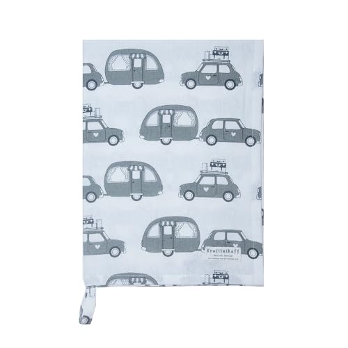 Krasilnikoff - Geschirrtuch Camper/Wohnwagen/Camping 50 x 70cm, 1005 Baumwolle (Grey)