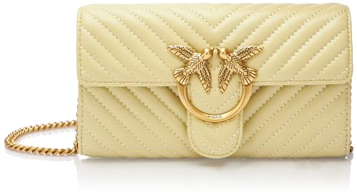 Pinko Damen Love One Wallet C Sheep Nappa Chevron Tasche, R30q_Rot-Antik-Gold im Sale