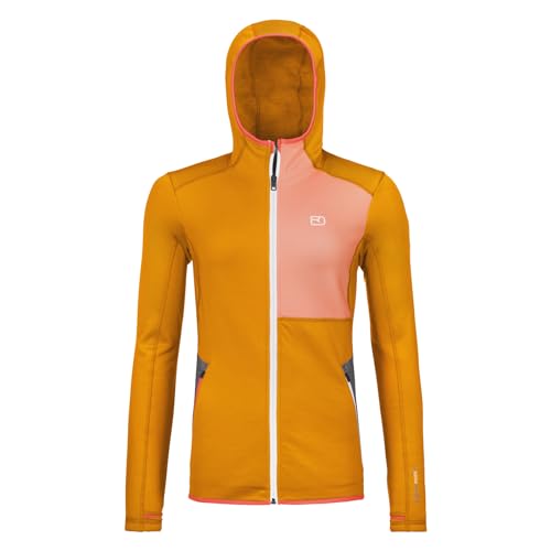 Ortovox Damen Fleece Hoody I Merino Fleece, Isolierte Jacke für Skitouren, Freeride & Backcountry Sport, Herbstblätter, X-Small im Sale