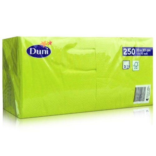 Duni Servietten 3lagig Tissue Uni kiwi, 33 x 33 cm, 250 Stück