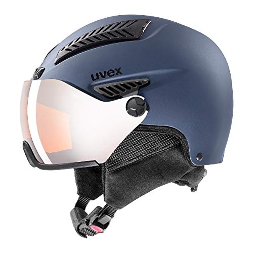 uvex hlmt 600 visor - robuster Skihelm für Damen und Herren - individuelle Größenanpassung - mit Visier - blue matt - 57-59 cm im Sale