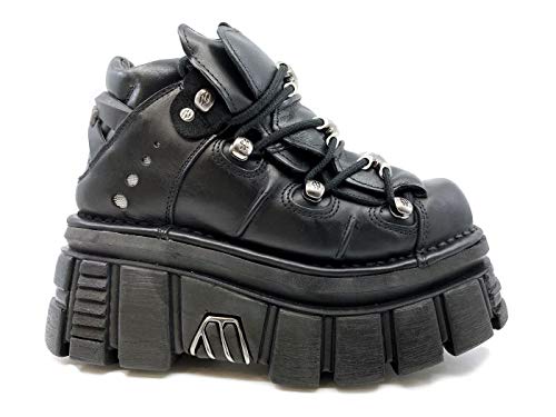 New Rock Tower M.106-C45 Lederstiefel mit Plattform, Schwarz, EU im Sale