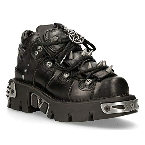 New Rock 110-S1 Stiefeletten Aus Schwarzem Leder Mit Stacheln 42 im Sale