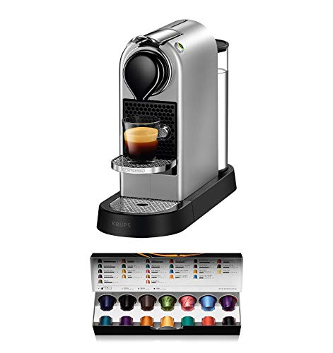 Krups Nespresso XN740B Kapselmaschine New CitiZ, Thermoblock-Heizsystem, 1 Wasserbehälter, 19 bar, silber im Sale