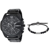 Thumbnail for Diesel Herren Mega Chief Chronograph, 59mm Gehäusegröße, Edelstahluhr Herren Beads Halbedelsteinarmband mit Schiebeschließe im Sale