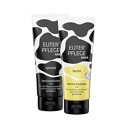 EUTERPFLEGE Set I EUTERPFLEGE spezial 200ml + EUTERPFLEGE leicht 200 ml I Feuchtigkeitscreme für strapazierte Haut I Sanfte Pflegecreme für trockene Hände und beanspruchte Haut I Ohne Parfum