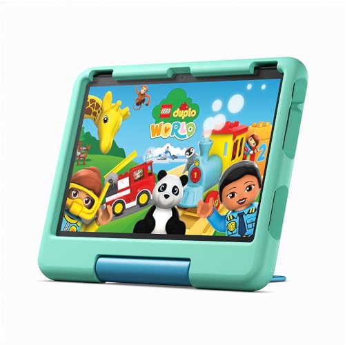 Das neue Fire HD 10 Kids-Tablet – für Kinder ab dem Vorschulalter | Mit brillantem 10-Zoll-Display, Kindersicherung und 2 Jahren Sorglos-Garantie | Version 2023, 32 GB, grün