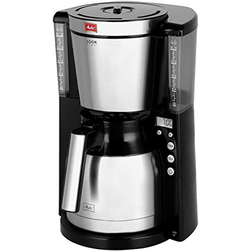 Melitta LOOK Therm Timer – Kaffeemaschine mit Timer, Filterkaffeemaschine mit Thermokanne aus Edelstahl, für bis zu 10 Tassen Kaffee, schwarz im Sale