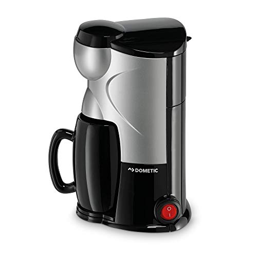 DOMETIC PerfectCoffee MC 01, Reise-Kaffeemaschine, 12 V, 170 W, für Auto, LKW oder Boot, schwarz/silber, Noir Et Acier