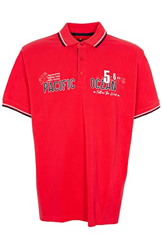 Kitaro Poloshirt Polo Shirt Hemd Herren Kurzarm Baumwolle Piqué, Farbe:rot, Herrengrößen: im Sale