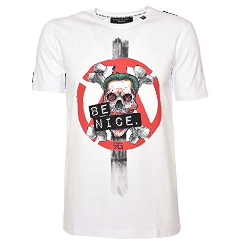 Roberto Geissini Herren T-Shirt - Bloody Skull White XL im Sale