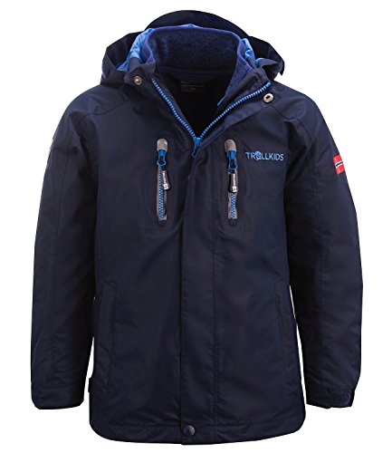 Trollkids Kinder 3in1 Jacke Lofoten, Marineblau/Französischblau, Größe 92 im Sale