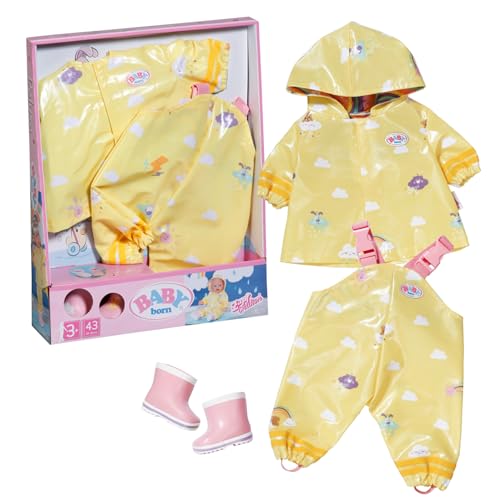 BABY born Deluxe Regen-Oufit mit Regenmantel, Regenhose und Gummistiefeln für 43 cm Puppen, 836460 Zapf Creation im Sale