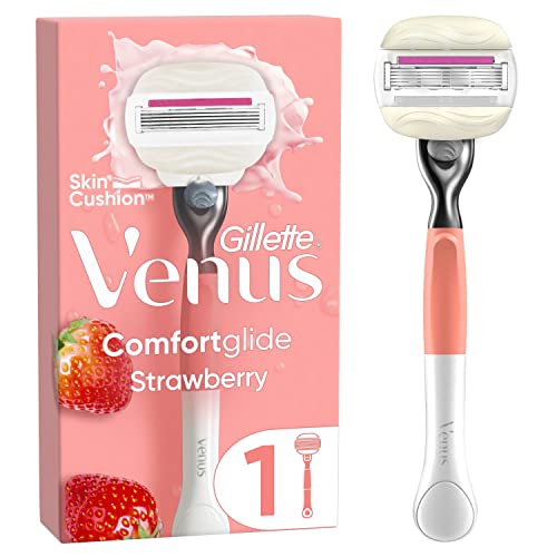 Gillette Venus Comfortglide Strawberry Edition Rasierer Damen, Damenrasierer + 1 Rasierklinge