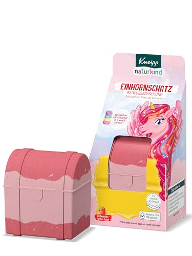 Kneipp naturkind Badeüberraschung Einnhornschatz - Sprudelnde Badekugel für Kinder mit Überraschung - Badespass Einhorn Badeüberraschung Schatzkiste mit Knetseife zum Spielen und Reinigen - 1 Stück im Sale