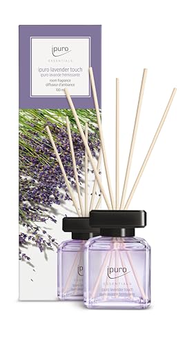 ipuro - Essentials Raumduft LAVENDER TOUCH 100ml | Raumerfrischer mit Lavendel, Zitrus, Blüten, Minze & Moschus Duft Aroma | Diffuser mit Stäbchen | Lufterfrischer für die Wohnung im Sale