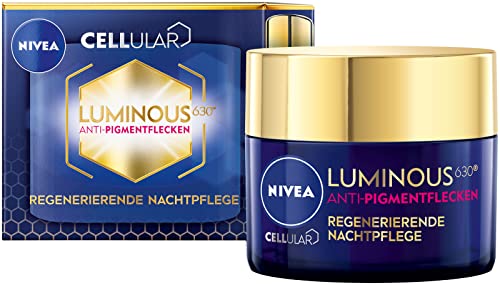 NIVEA Cellular Luminous 630 Anti Pigmentflecken Nachtpflege (50 ml), Gesichtscreme für die Nacht bei Pigment- und Altersflecken, regenerierende Nachtcreme mit Hyaluron im Sale