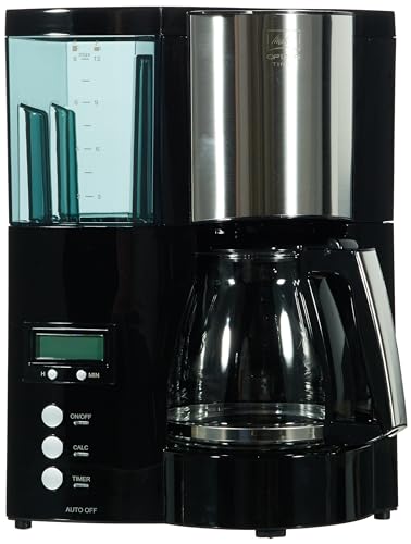 Melitta Optima Timer – Kaffeemaschine mit Timer, Filterkaffeemaschine mit Glaskanne und abnehmbarem Wassertank, für bis zu 8 Tassen Kaffee, schwarz