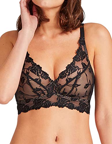 Aubade Damen Softessence Gepolsterter Triangel-Bustier Plunge-BH, Durchsichtig, Schwarz, XS/ im Sale