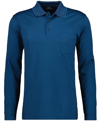 RAGMAN Herren Softknit-Polo Jacquard, Langarm XL, Dunkelblau-793 im Sale