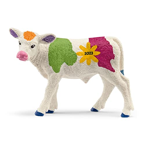 schleich 72207 Buntes Frühlings Kalb, für Kinder ab 3+ Jahren, FARM WORLD - Spielfigur im Sale