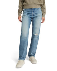 Thumbnail for G-STAR RAW Damen Viktoria High Straight Jeans, Blau (faded ripped denali blue D23959-D499-G668), 32W / 30L