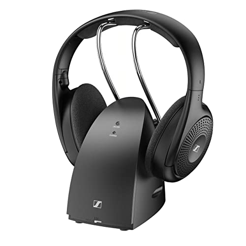 Sennheiser RS 120-W Wireless On-Ear-Kopfhörer für kristallklaren Fernsehton - leichtes Design, 3 Klangmodi, 60 m Signalreichweite, inkl. Kombi-Sender/Ladegerät - Schwarz im Sale